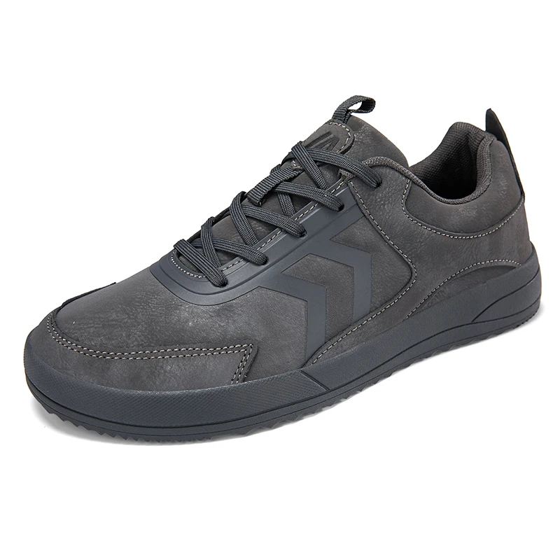 Plus Big Size 47 48 Wide Foot Shoes Men Leather Casual Shoes Wide Toes Shoes Black Gray Dropshipping