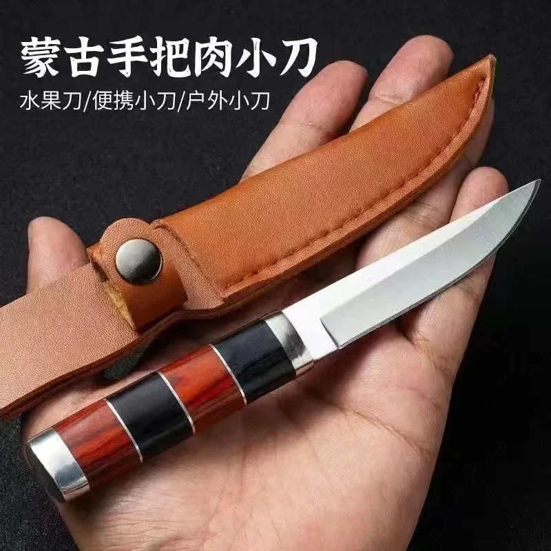 Handmade pocket knife stainless steel barbecue kitchen outdoor portable knife utility   survival  fixed blade knife