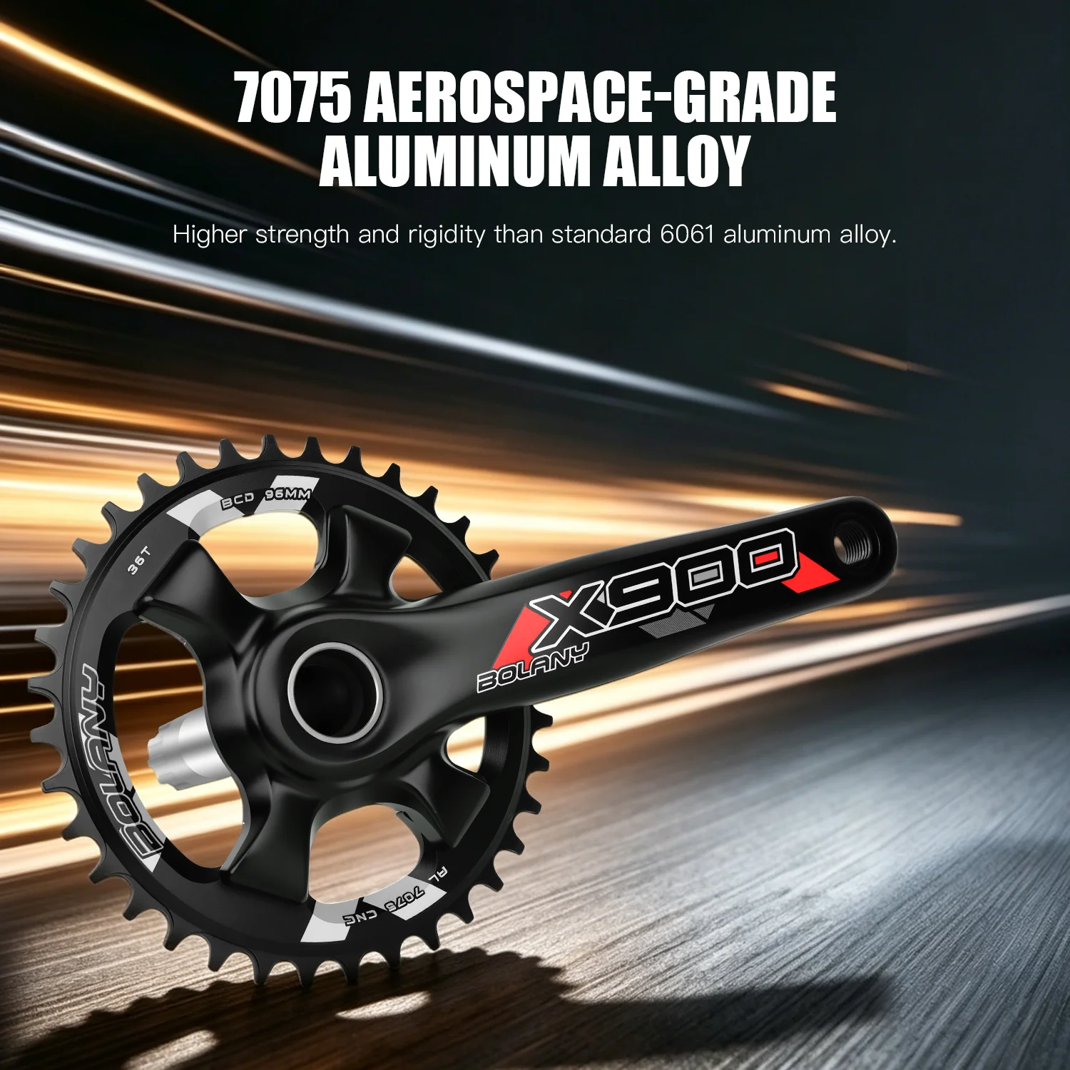 BOLANY Bicycle Crankset Mountain Bike Chainring Set 10/12S Aluminum Alloy 34T/36T 170 Crank MTB Hollow Crank Set Bicycle Parts