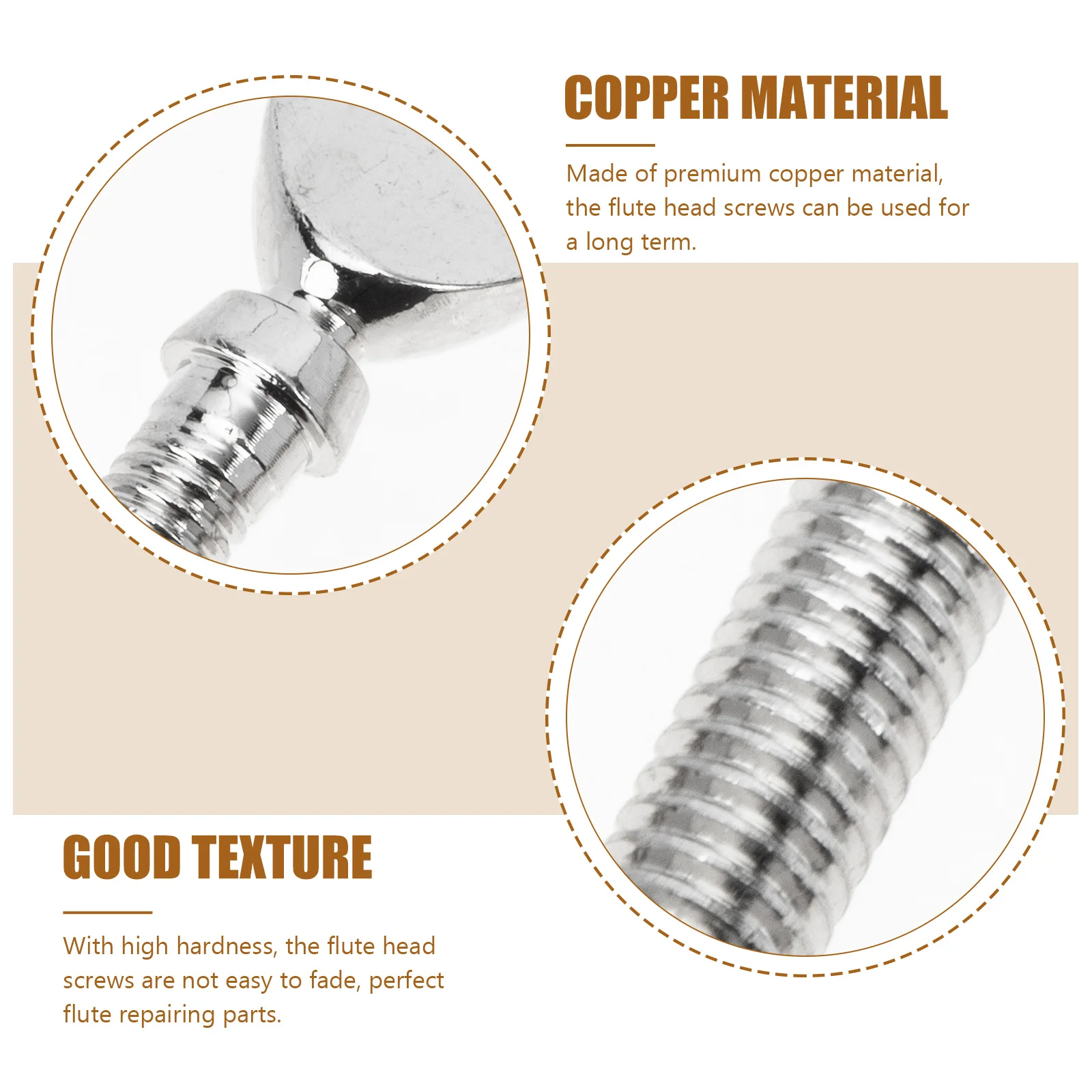 

2 Pcs Mouth Head Clip Screw Flute Repair Parts Screws Musical Instrument Simple Appearance Clarinet Copper Neck Accessories