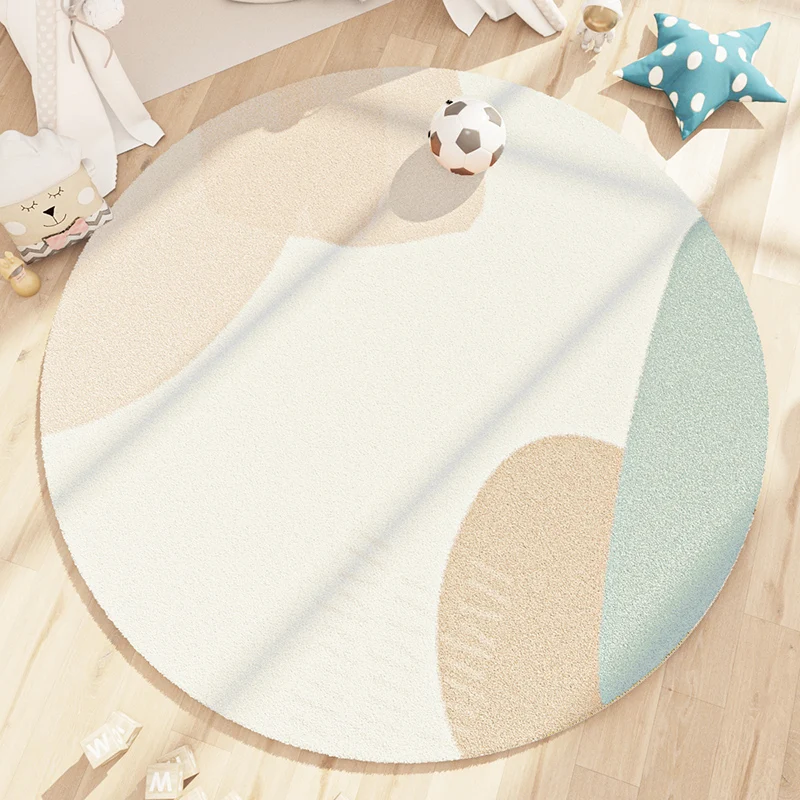 

Ковер VIKAMA: современный круглый ковер для гостиной, детской, спальни, коврик для ползания, прикроватный плед, имитация кашемира, напольная подушка-коврик