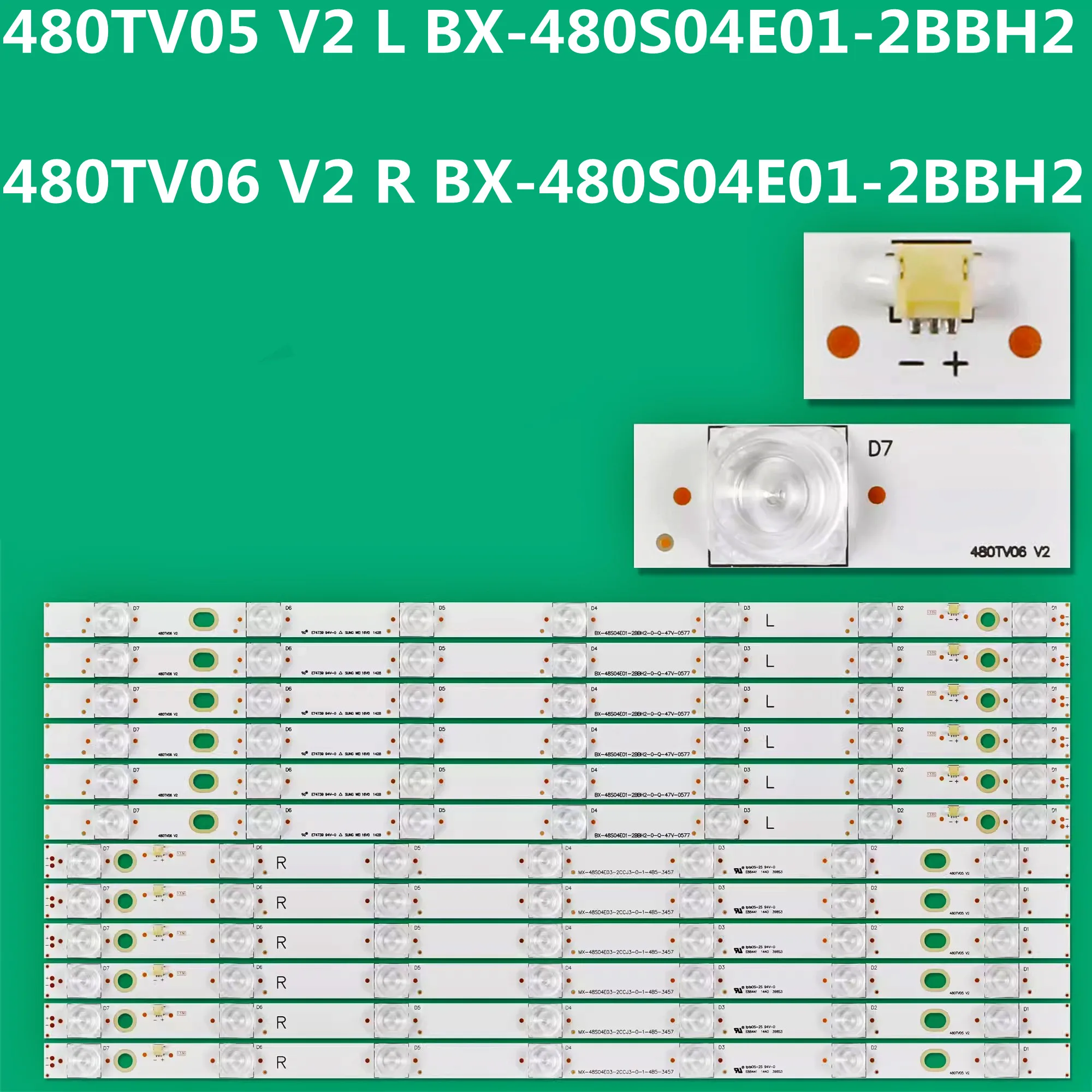 

LED Backlight Strip For 480TV05 480TV06 V2 R TX-48AX630B TX-48AX640B TX-48AXW634 TX-48AXR630 TX-48AX630E TX-48AS640E LSC480FJ01