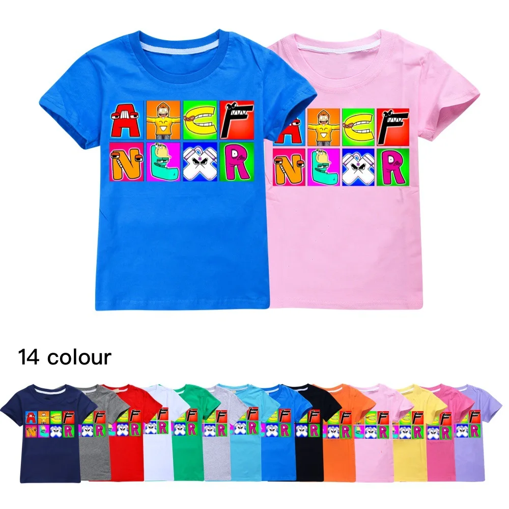 

Game Hot Alphabet Lore Kids Clothes Summer Boys Girls Baby Tops Children Short Sleeve T-Shirt Harajuku Tees