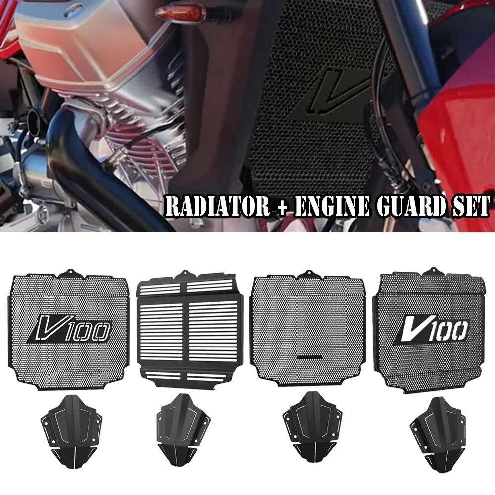 2024 2025 V 100 Radiator Cylinder Head Engine Guard Protector Complete Set For Moto Guzzi V100 Mandello Aviazione Navale 2023