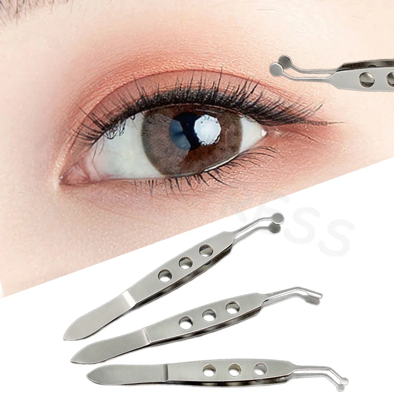 Eyelash Compressor Stainless Steel Metal Expressor Extension Makeup Accurate Eyelid Tweezers Meibomian Gland Forceps Women Clip