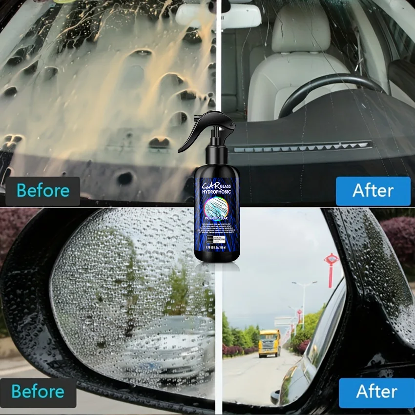 Auto-Wasserabweisender Spray, Anti-Regen-Beschichtung für Autos, hydrophobe Anti-Regen-Flüssigkeit für Windschutzscheiben, Spiegelmaske, Auto-Chemikalie – Detail 4