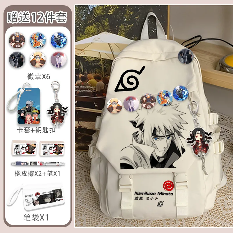 Naruto New Cartoon Student Schoolbag Shoulder Pad Waterproof Stain Resistant Casual and Lightweight Large Capacity Backpack