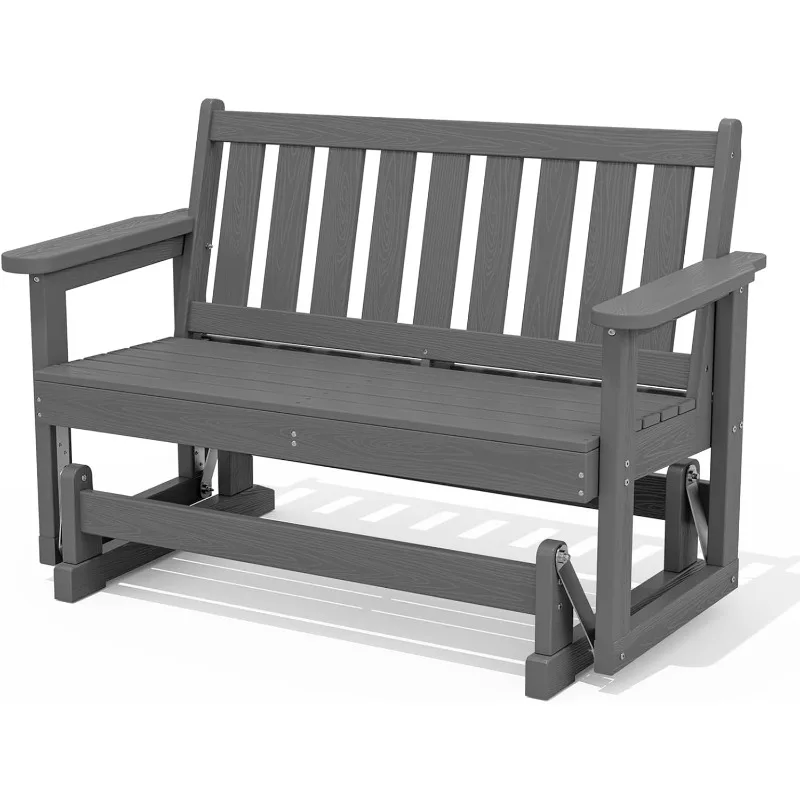 

Кресло-качалка для планера на открытом воздухе, всепогодное двухместное кресло из полиэтилена высокой плотности, кресло-качалка для улицы с камерой 660 фунтов