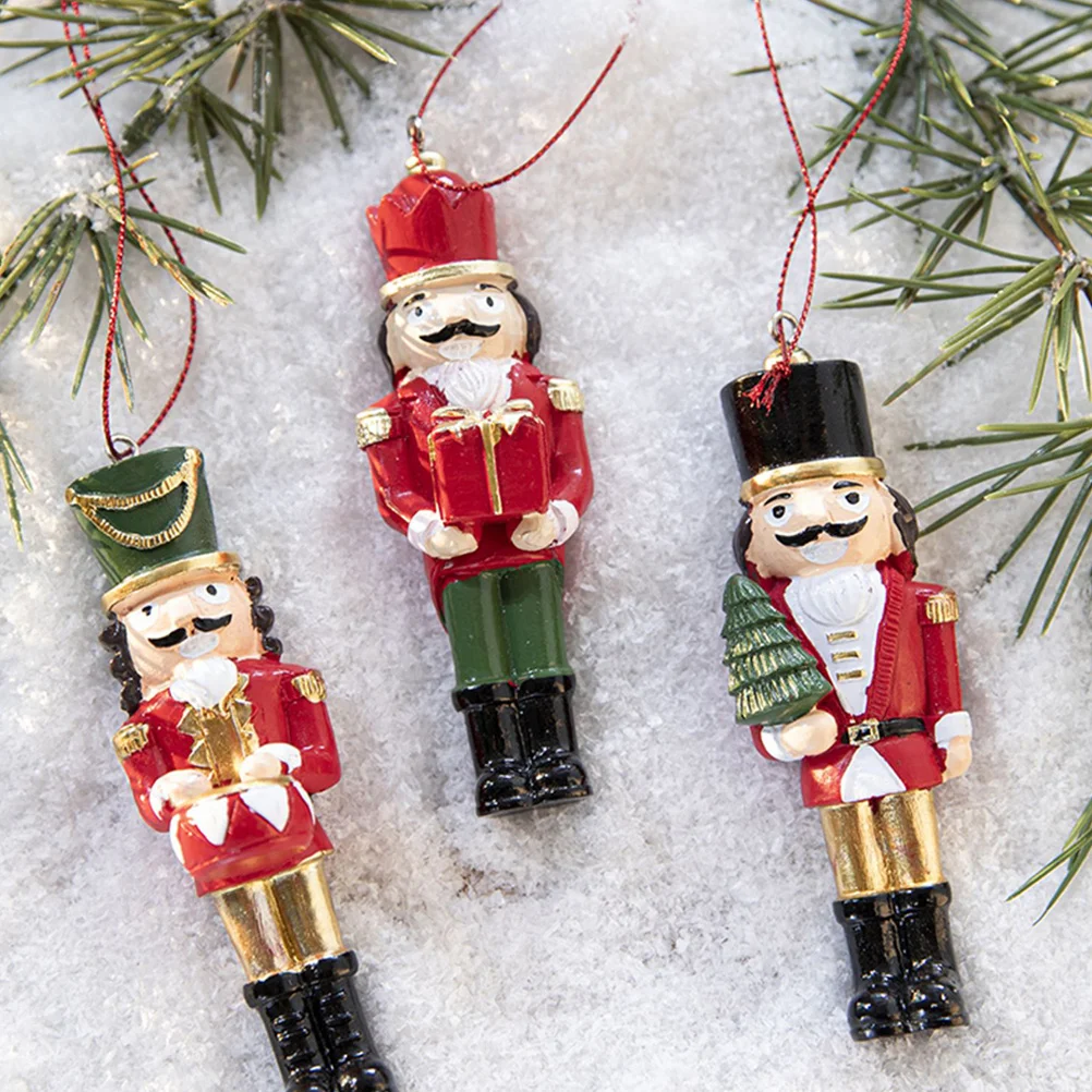 

Vintage Resin Nutcracker Hanging Decoration Christmas Tree Ornament Big Hand-Painted Xmas Nutcracker Holiday Festival Ornament