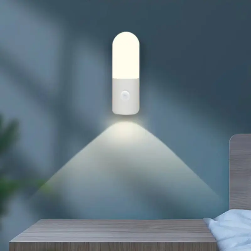 

LED Motion Sensor Night Light 0-50LM Dimmable Small Night Light With 1200mAh Rechargeable Battery Magnetic Wall Lamp