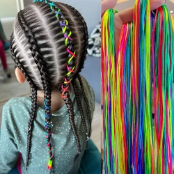 30 Stks/partij Kleurrijke Touw Haar Stropdassen 90Cm Vlechten Kwast Dreadlock Gevlochten Hip-Hop Coole Styling Voor Vrouwen Meisjes Kinderen Aceessories