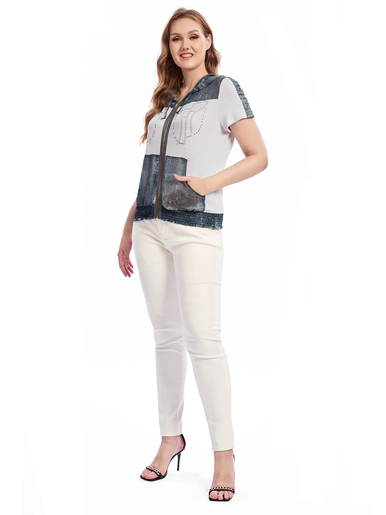 Modisches Damen-Hemd in Übergröße, gestrickt, für Frühling und Sommer