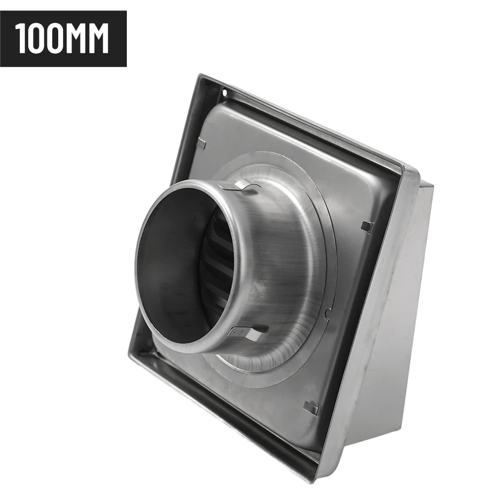 Part Air Vent Cover 100mm 304 Stainless Steel Air Vent Extract Valve Grille Ventilation Outlet Ducting Cover Kitchen Silver