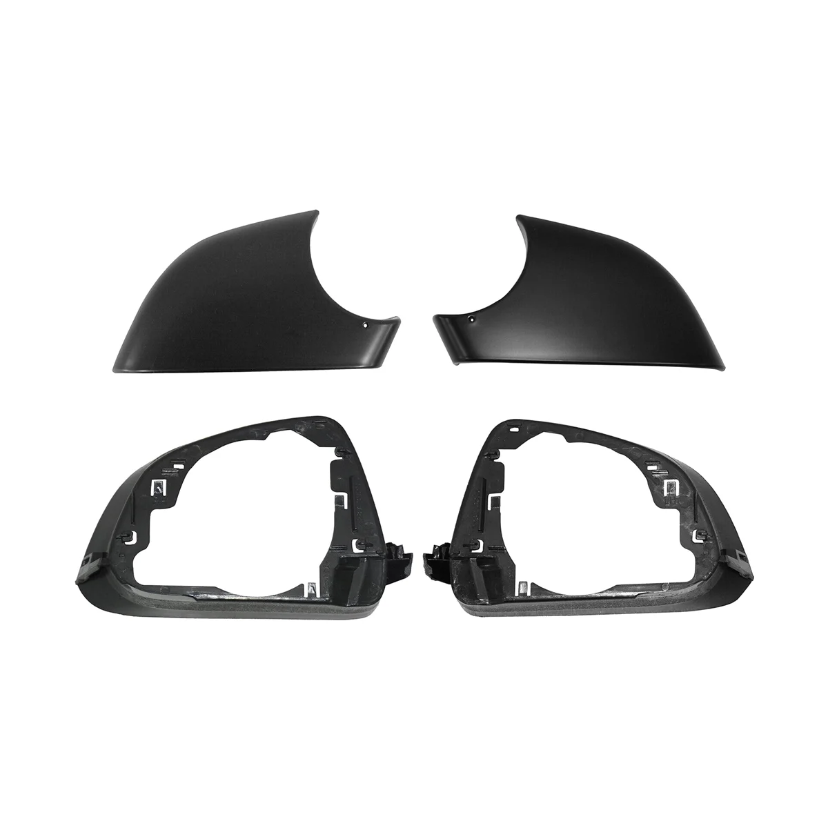 Car Left & Right Side Door Mirror Lower Cover with Frame Black for Tesla Model 3