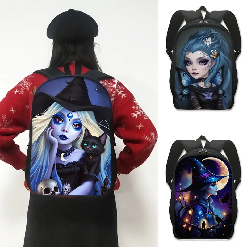 

Fantasy Witchcraft Black Cat Backpack Fantasy Starry Sky Women School Bags for Teenager Girl Daypack Travel Laptop Book Bag