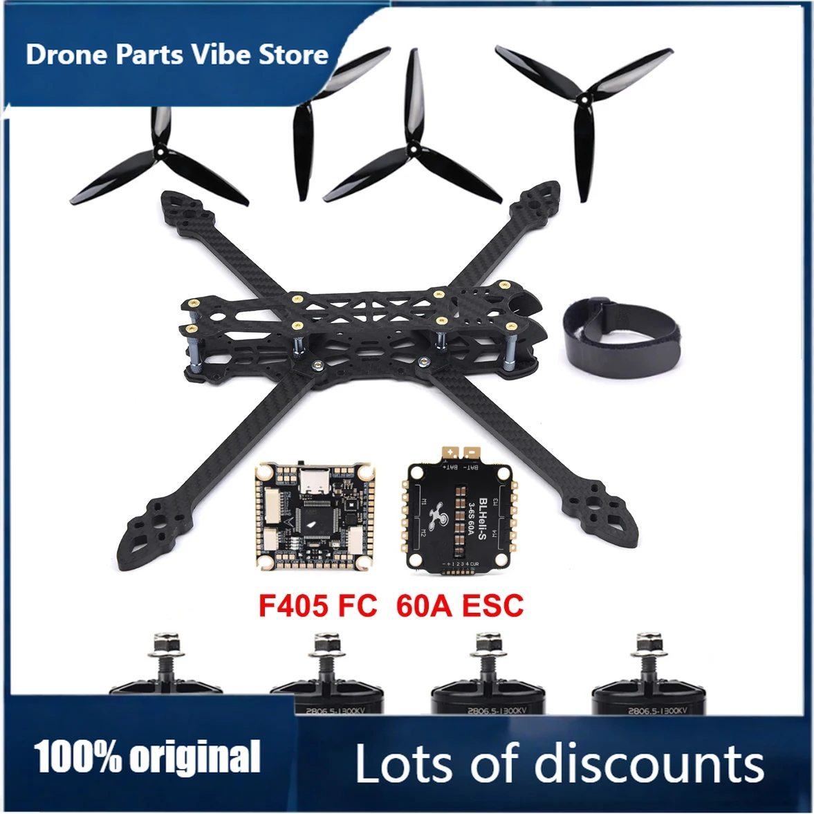 

Рама FyMark4 7 дюймов (295 мм) из карбона, полетный контроллер F4 F405, регулятор скорости 60A, моторы 2806.5 2807 1300KV для FPV-дрона дальнего радиуса действия 7 дюймов