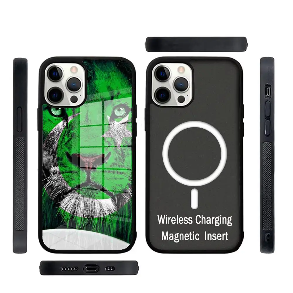 Funda de vidrio para teléfono móvil IPhone, cubierta de carga magnética con bandera de los talibán, Arabia Saudita, IPhone 16, 15, Pro Max, 14, 13 Pro, 12 y 11