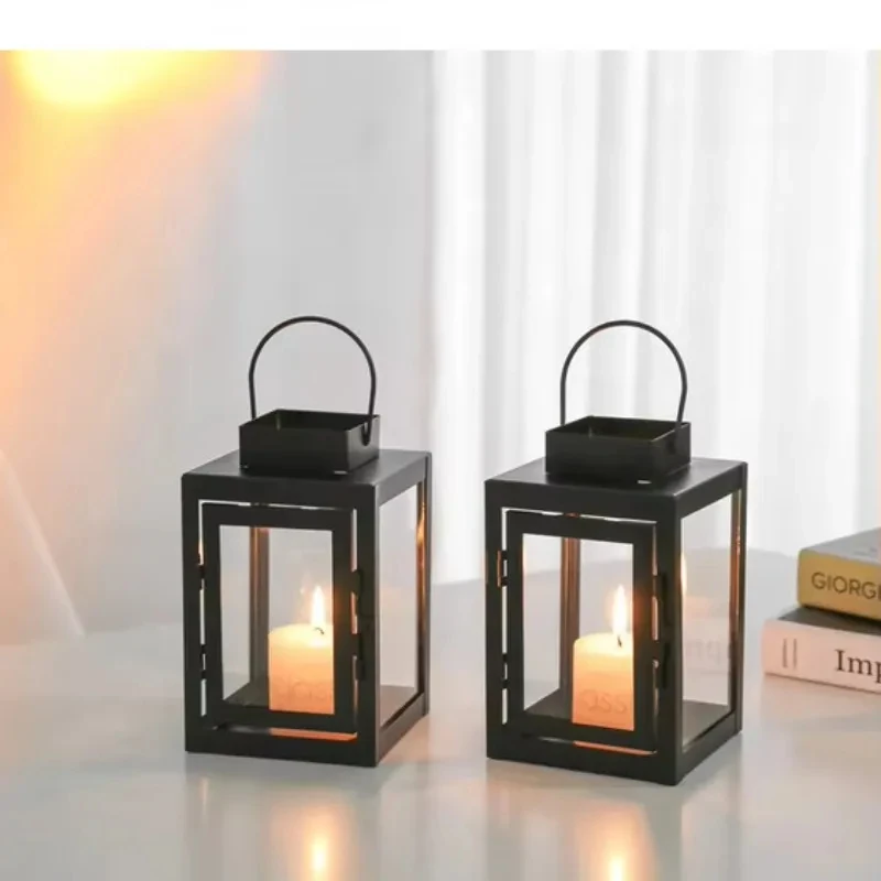 Retro Metal Candle Holder Vintage Style Painted Wrought Iron Wedding Party Ornament