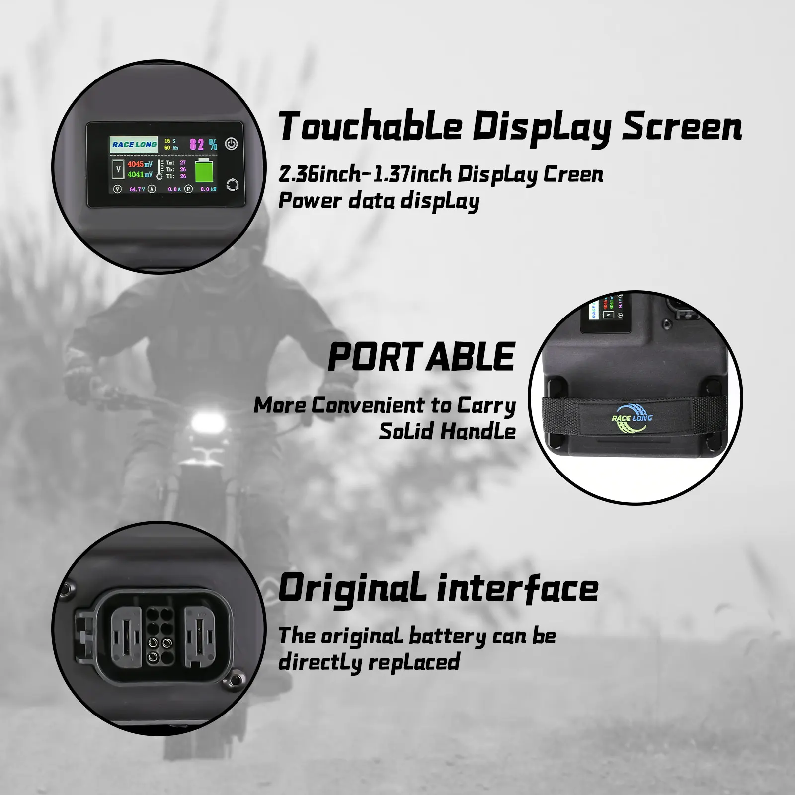 بطارية الدراجات النارية لبطارية Talaria Sting MX4 60 فولت 60AH 65AH سعة كبيرة استبدال مباشر Ant BMS مقاومة للماء لـ TALARIA #4