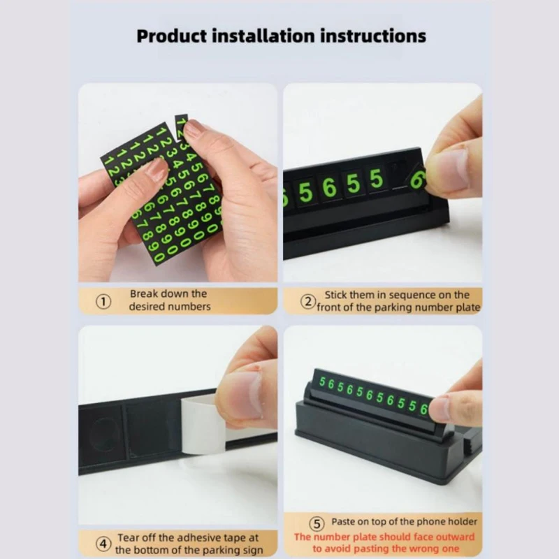 Multi functional car phone holder anti slip pad, central control navigation storage pad with temporary parking number card, key - view 6