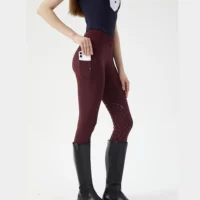 Spring and summer riding pants women's knitted high-stretch, slim-fitting silicone riding pants tight riding pants breathable we 6