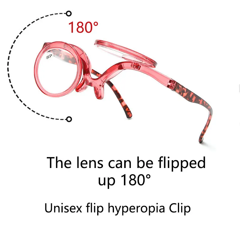 BOYSEEN Flip Up Reading Glasses Man Far Sighted Glasses Woman Makeup Eyeglasses Hyperopia