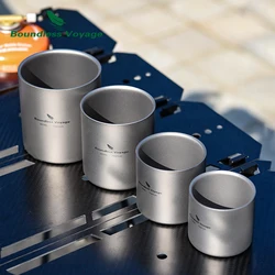Boundless Voyage Titanium Water Cup Double Wall Coffee Mug Outdoor Camping Hiking Backpacking Drinkware Mug 120/180/300/450ml