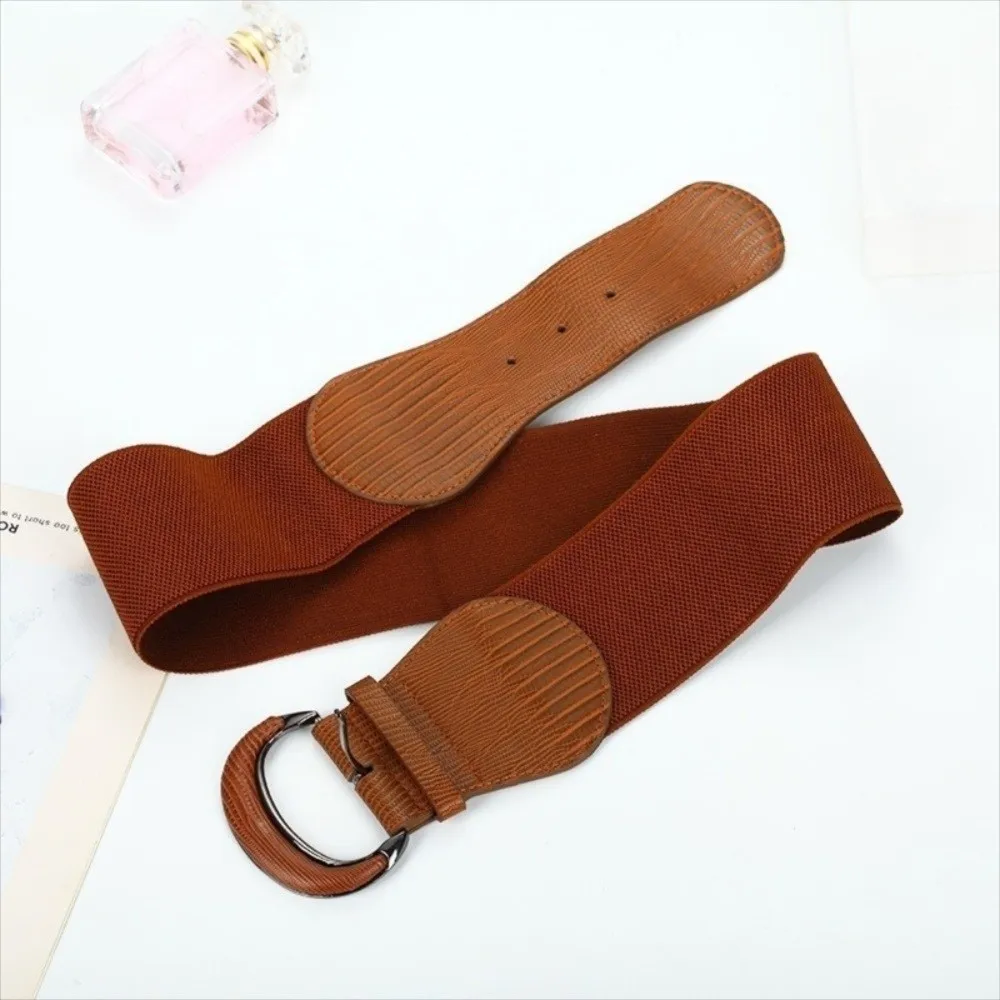 Fascia elastica in PU di lusso con stampa leopardata, cintura femminile, abito, cintura a vita alta, cintura larga, corsetto