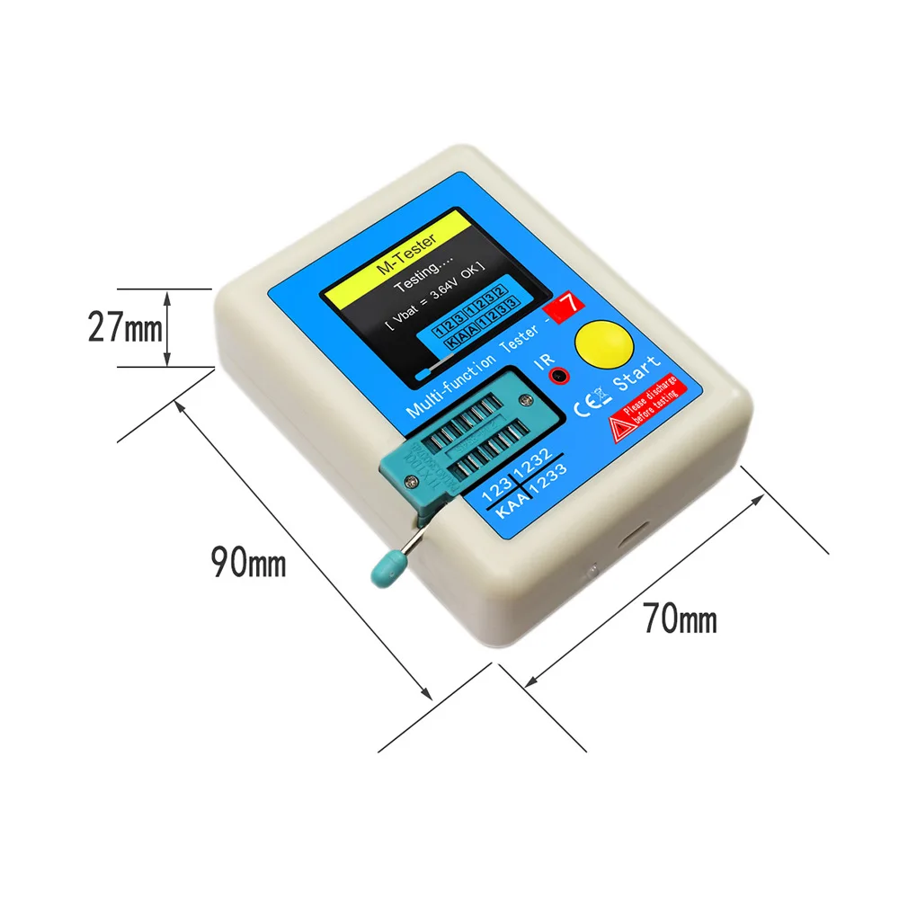 Imagem -05 - Multifuncional Transistor Tester Diodo Triodo Capacitor Resistor Medidor de Teste Lcd Display Gráfico Multímetro Lcr-tc1 Lcr7