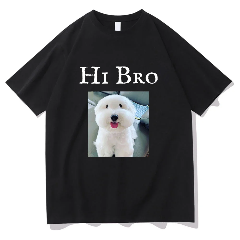 

Футболка Hi Bro Dog Puppy, винтажная забавная женская одежда, Harajuku, кавайная одежда, топы унисекс, футболки с графикой