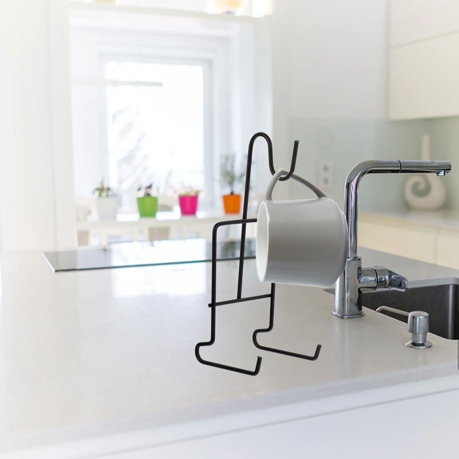 1pcs Coffee Cup Display Stand Iron Mug Rack Tea Organizer For Cabinet For Home Office Coffee Shop Storage Organizer