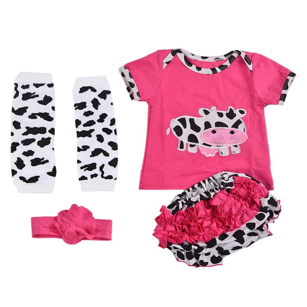 Cow Clothes Newborn Outfit Baby Dolls Reborn Girl Clothing Accessories Combed Cotton