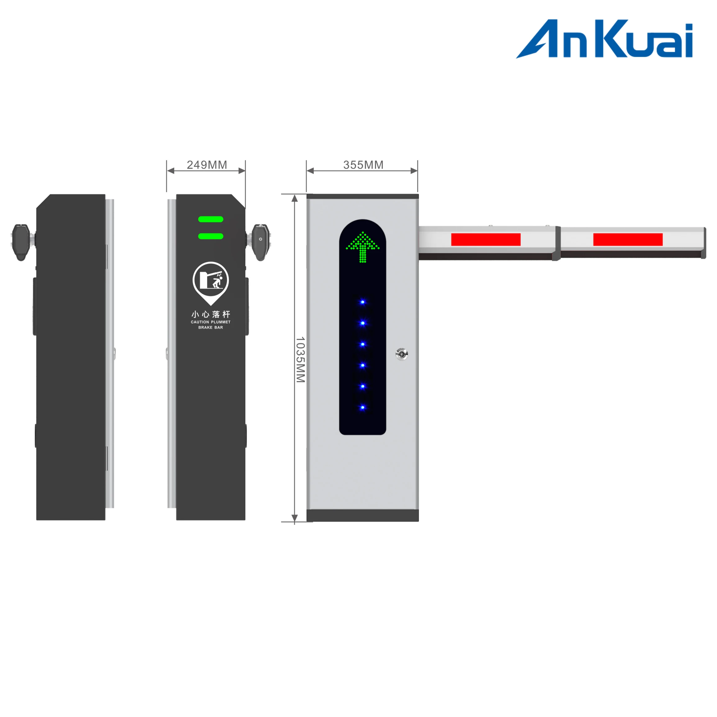 Electric Parking Lot Arm Barrier Gate System Car Park Boom Gates With Traffic Lights