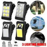 LED Solar Garden Lights Outdoor Solar Clip Light Motion Sensor Camping Lamp with 3 Mode Waterproof Fence Street Landscape