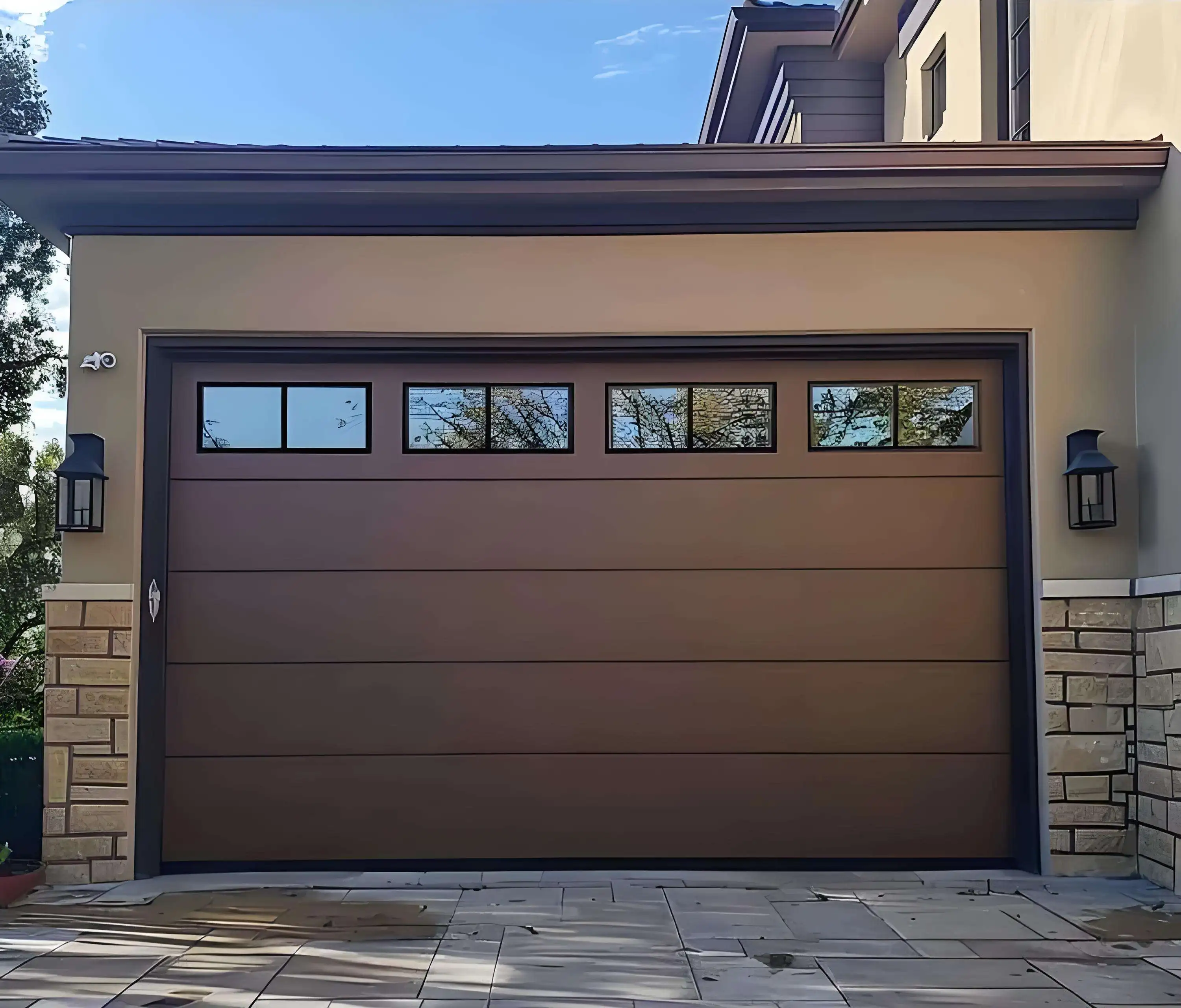 Industrial Grade Heavy Duty Aluminum Household Garage Door Surface Polishing Fashionable Intelligent Theft Proof Garage Doors