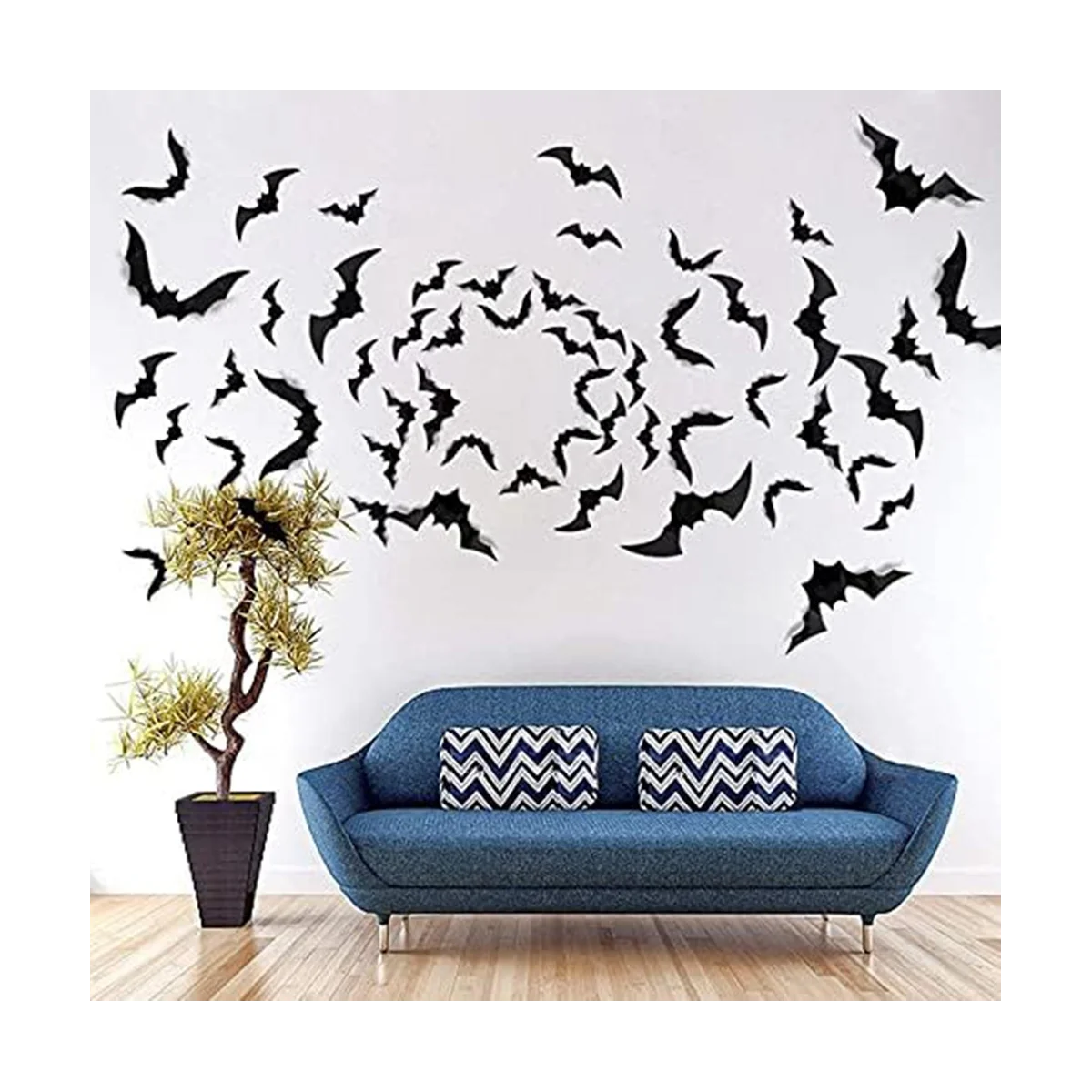 Halloween PVC 3D Bat Wall Decorate Halloween Party Supplies Scary Bat Wall Stickers Set