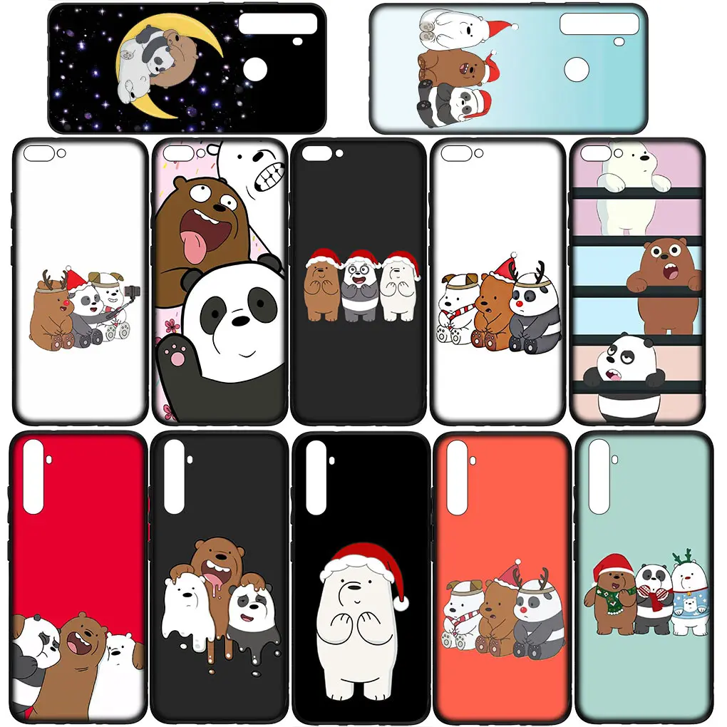 Wesołych świąt Panda Cartoon miś pokrowiec na Samsung Galaxy S24 S23 Fe Ultra Plus A55 A35 A24 A25 A15 A05 M55 etui na telefon