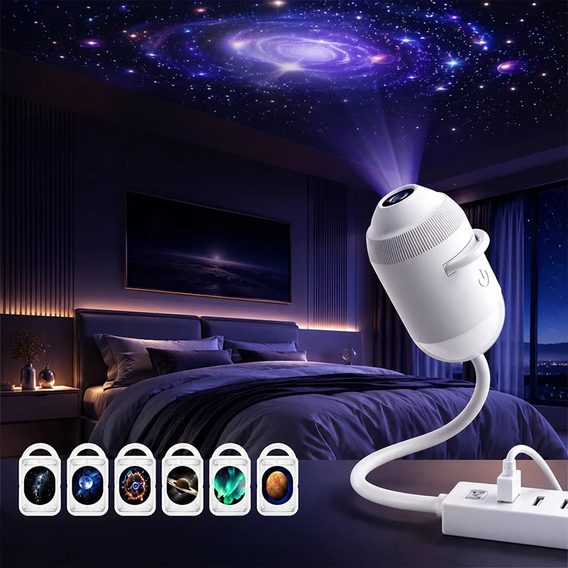 Holographic 5d Star Galaxy Ocean Projector Intelligent High-definition Night Light 360 Adjust Bedroom Car Home Atmosphere Lamp view 2