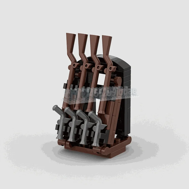 New 46Parts Armory Display Stand MOC Creative Building Blocks Model Medieval Storage Rack DIY Assembly Educational Toy Gifts