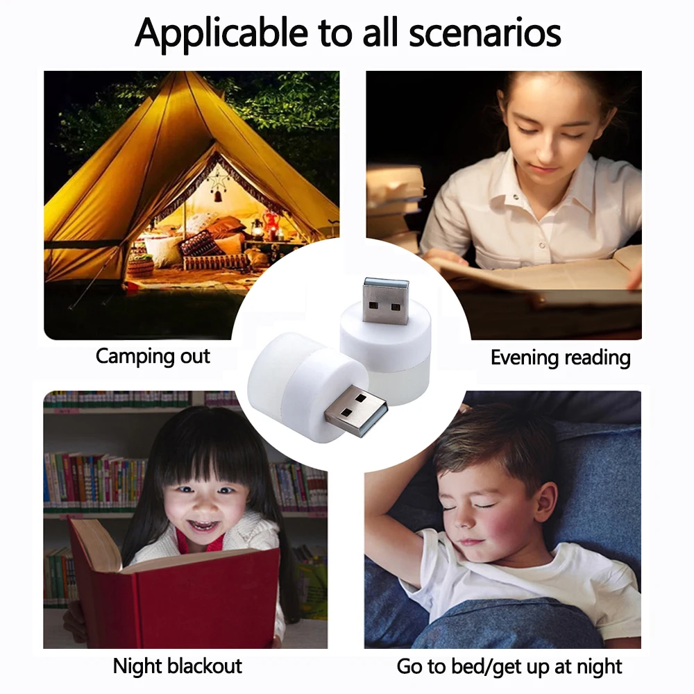 USB plug use LED night light table lamp Computer mobile power portable light home reading power outage outdoor camping lighting