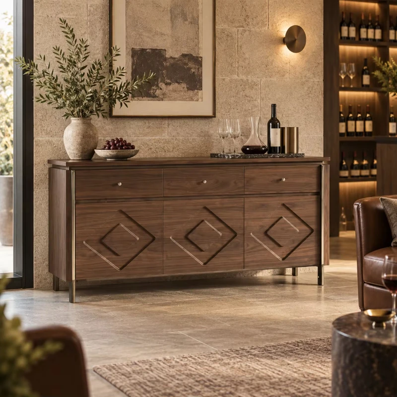 WYRAX geometric front lockers with quick access drawers and enclosed storage for hotel lounges and executive offices