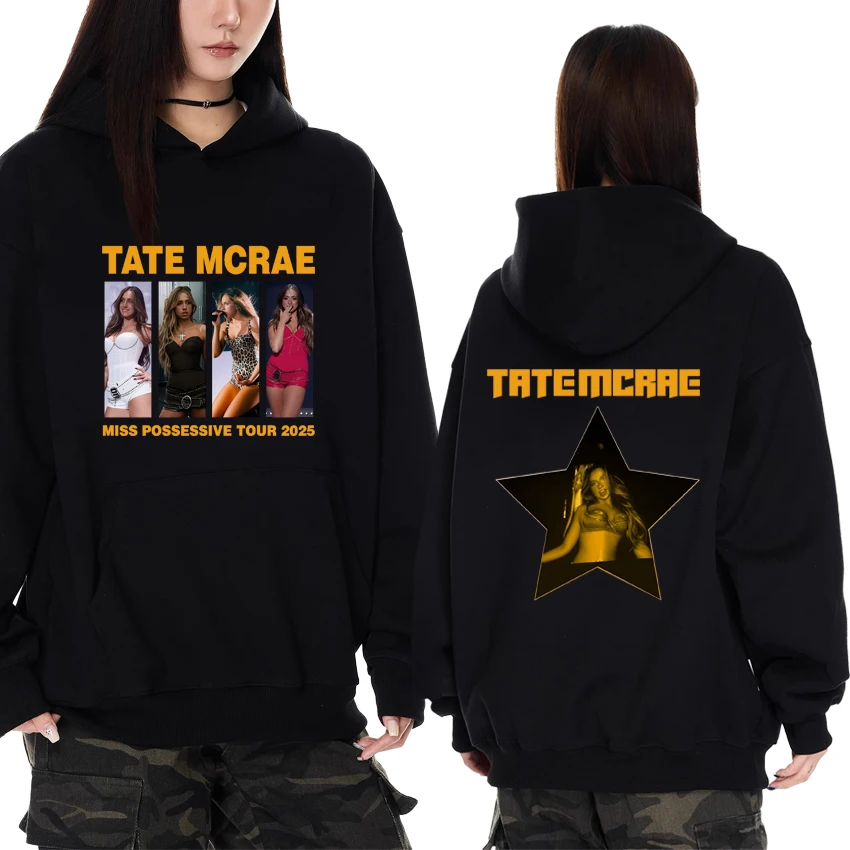 

Tate Mcrae Miss Possessive Tour 2025 Double Sided Graphics Hoodies Men women vintage Casual pullovers Unisex Fleece Sweatshirt