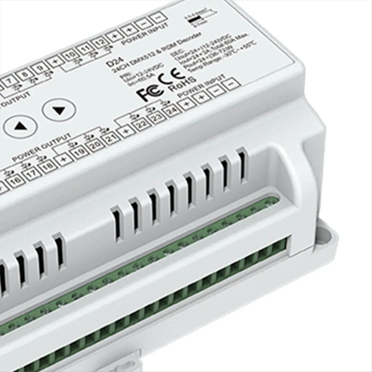 NEW D24 DC12-24V 24 Channel RGB DIN Rail DMX512 Controller RGB LED Strip Light Dimmer Stage Light RDM DMX512 Decoder
