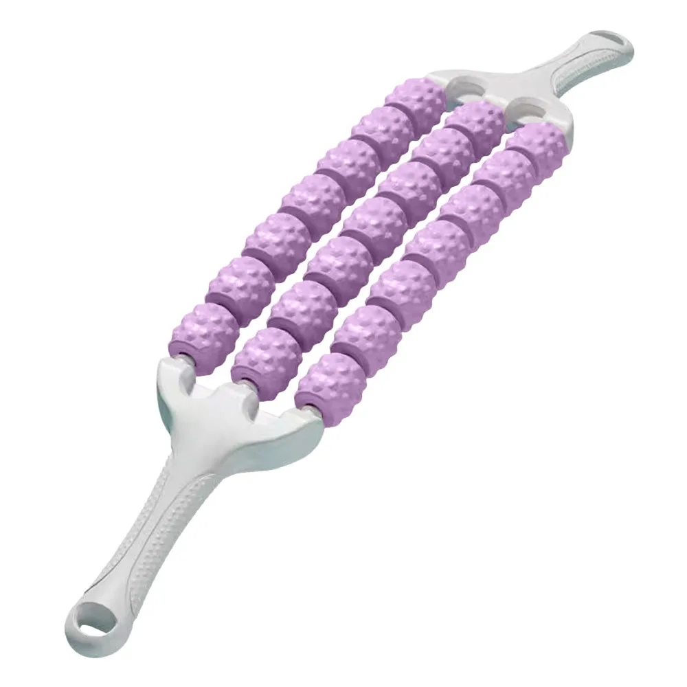 

Portable Three-row Yoga Massage Stick Curved Non Slip Massage Roller Guasha Massager Tool for Training Muscle Relaxation Body