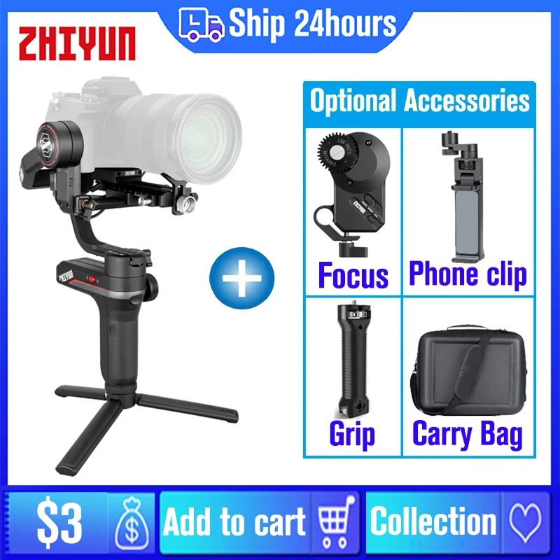 

Zhiyun WEEBILL S 3-Axis Gimbal Stabilizer for Mirrorless and DSLR Camera Sony A7 III A6000 Nikon Panasonic GH5 Canon 5D Mark IV