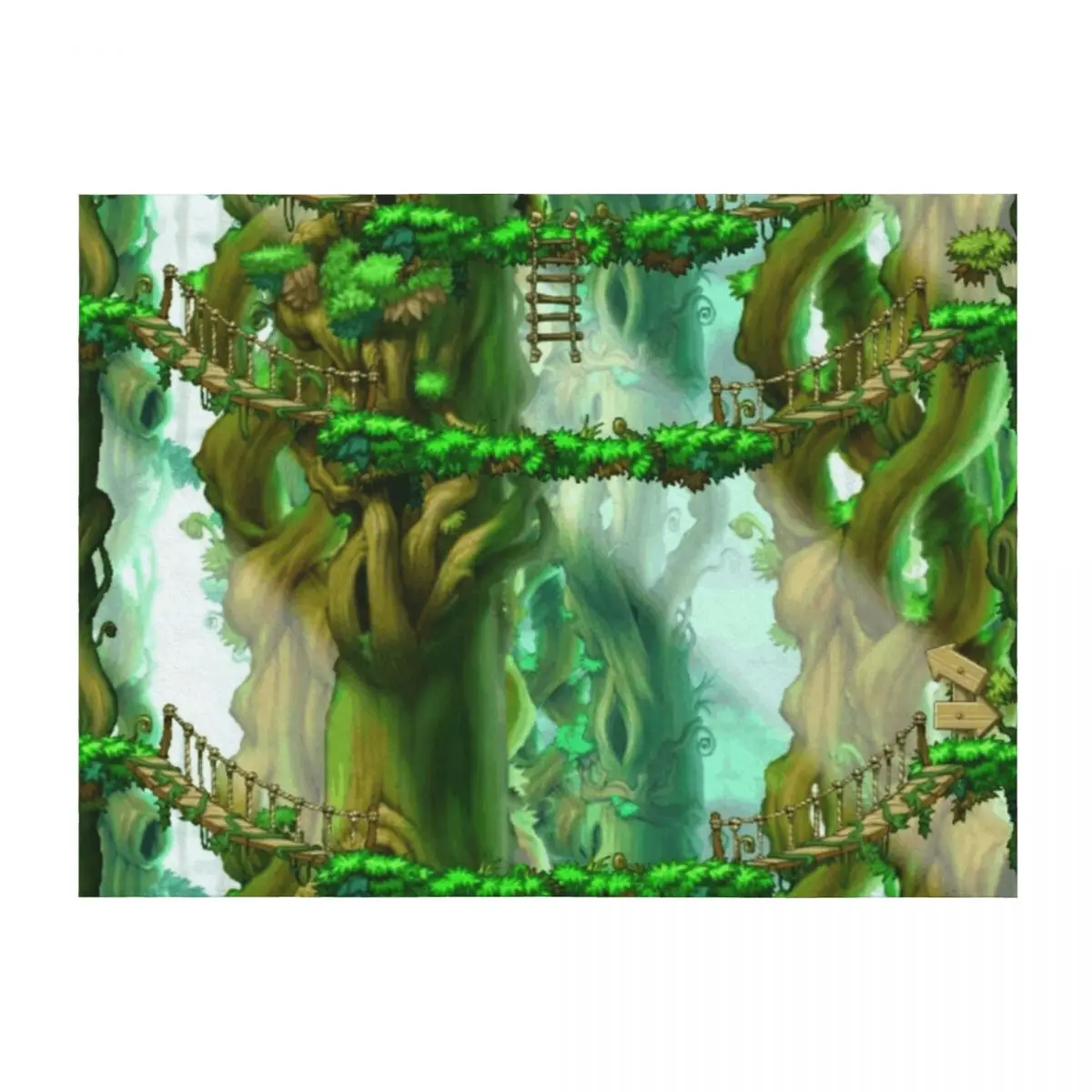 

MapleStory Ellinia Tree Dungeon Nostalgic Throw Blanket Bed covers Flannel Giant Sofa Quilt Blankets