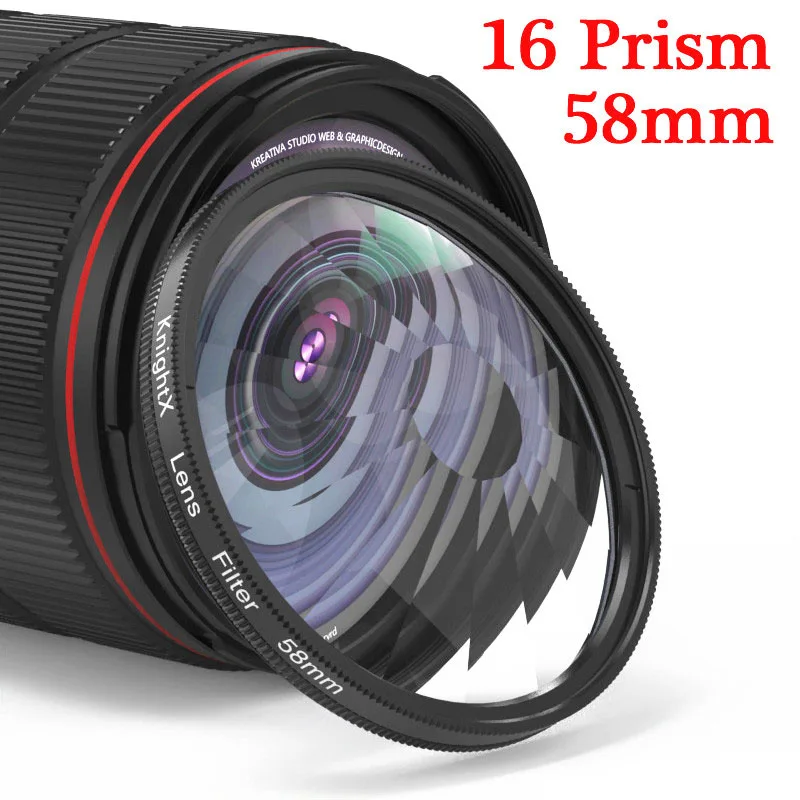 KnightX Camera Prisma Split Kaleidoscope Filter 52mm 55mm 58mm 67mm 72mm 77mm 6