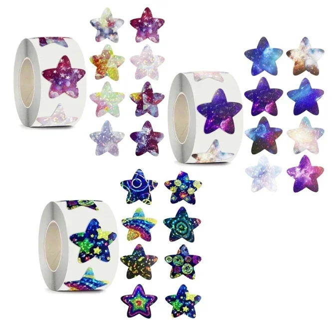 100-500PCS Self-Adhesive Star Space Stickers 1 Inch, Decorative Reward Labels for Gifts Notebook Scrapbook Party Decoration