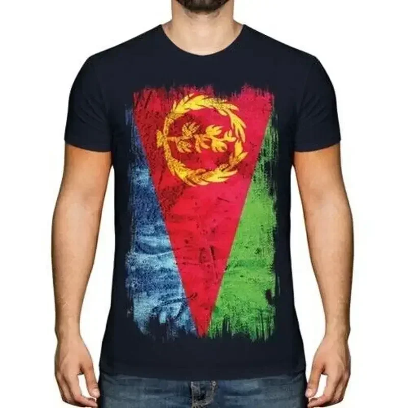 Eritrea Grunge Flagge Herren T-Shirt Iritriya Eritrean Erta Shirt Fußball