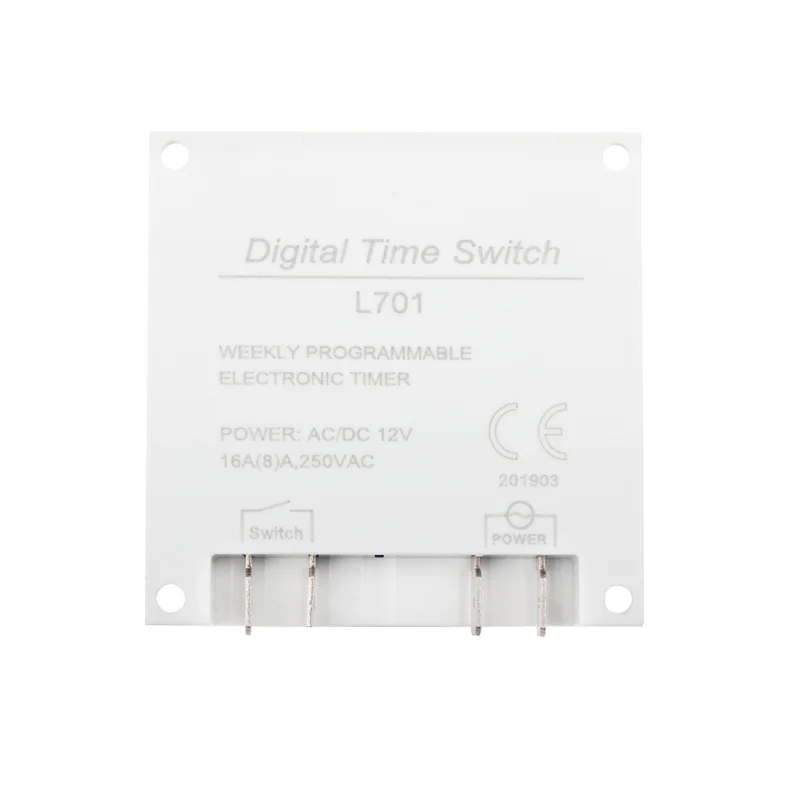جديد نوع L701 التيار المتناوب 220 فولت-250 فولت 12 فولت 110 فولت 24 فولت 16A الرقمية الموقت تحكم 7 أيام الأسبوعية للبرمجة الموقت التبديل دقائق عداد